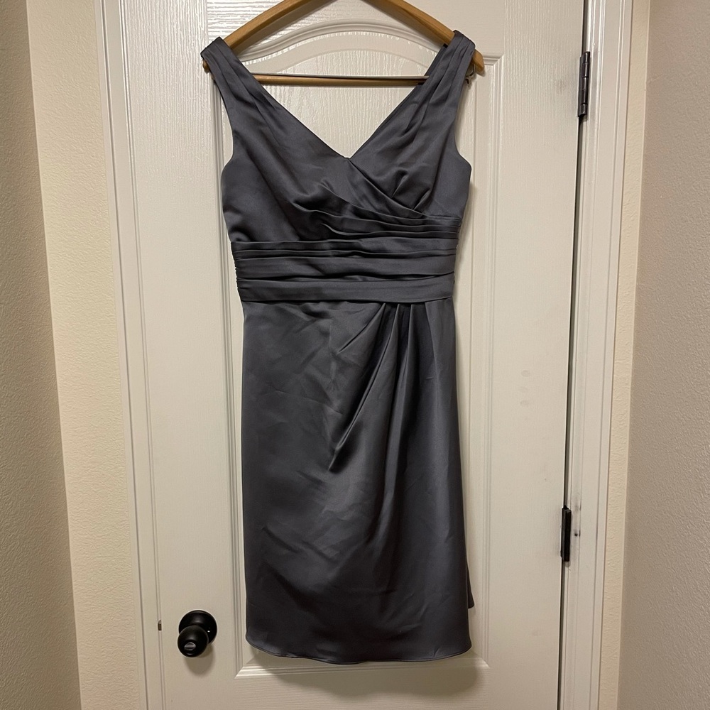 David’s Bridal, size 6, Gray dress.